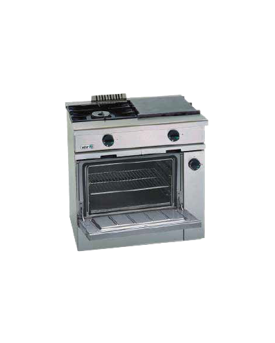 Cocina a gas + horno con grill + placa de asado