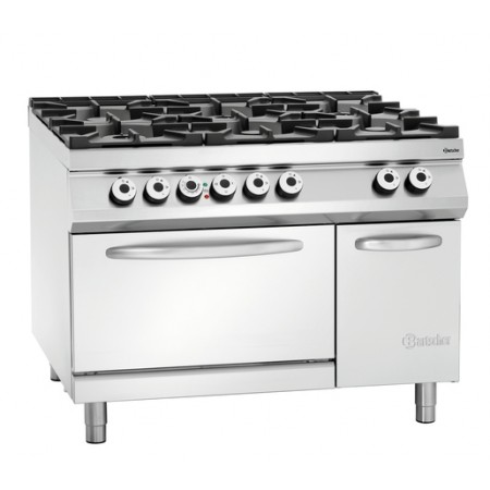 Cocina a gas 6F, HE 2/1GN, NS