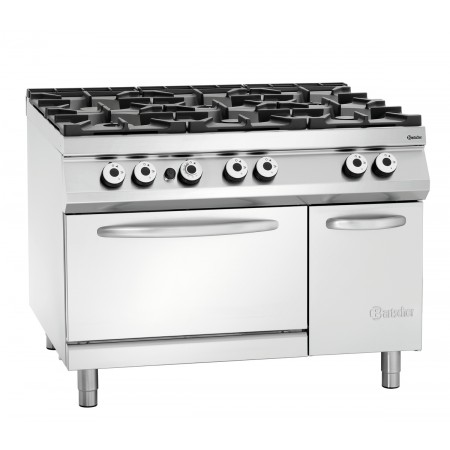 Cocina a gas 6F, HG 2/1GN, NS