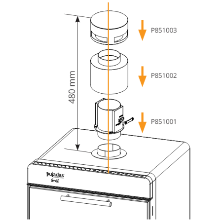 Regulador de tiro superior Pujadas Grill